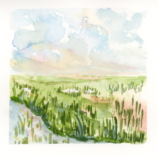 Mini Sunset Marsh No 2 Print (4x4)