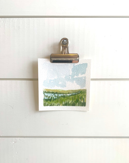 Mini Grassy Marsh No 2 Print (4x4)